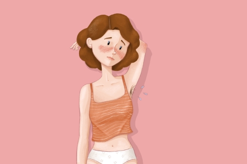 Frau mit Achselhaaren