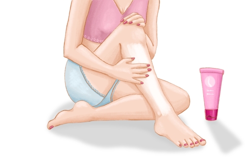 Wade mit Haarentfernugnscreme